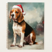 Chien beagle à Noël de neige (Devant)