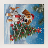 Chien Beagle de Noël Jigsaw Puzzle (Horizontal)