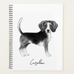 Chien Beagle Mignon En Noir Et Blanc Et Texte Pers