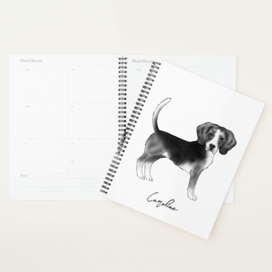 Chien Beagle Mignons En Noir Et Blanc Et Texte Per (Devant avec enveloppe)