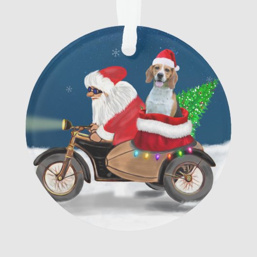 Chien beagle Noël Père Noël (dos)