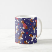 Chien Beagle patriotique Motif de café Mug (Devant droit)