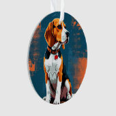 Chien Beagle sur fond abstrait (devant)