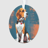Chien Beagle sur fond abstrait (devant)