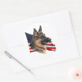 Chien berger allemand avec autocollant drapeau (Enveloppe)