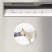 chien berger allemand blanc Magnet (In Situ (Lave-vaisselle))