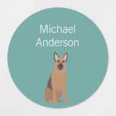 Chien berger allemand couleurs étiquette imperméab (Design 2)