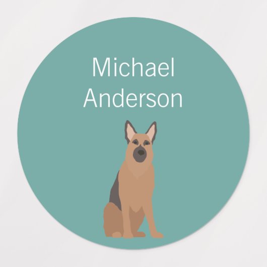 Chien berger allemand couleurs étiquette imperméab (Design 2)