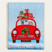 Chien berger allemand en voiture avec le Père Noël (Devant)