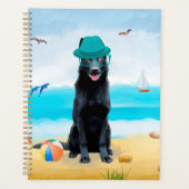 Chien berger allemand noir sur la plage (Devant)