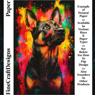 Chien berger allemand Paint Splash Papier Craft CT