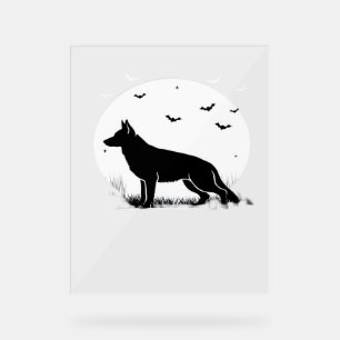 Chien berger allemand - Silhouette de lune d'Hallo