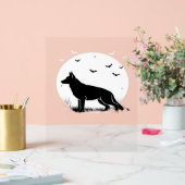 Chien berger allemand - Silhouette de lune d'Hallo (Mariage)