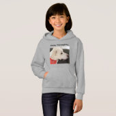 Chien blanc mignon chien Thanksgiving Sweat - shir (Devant entier)