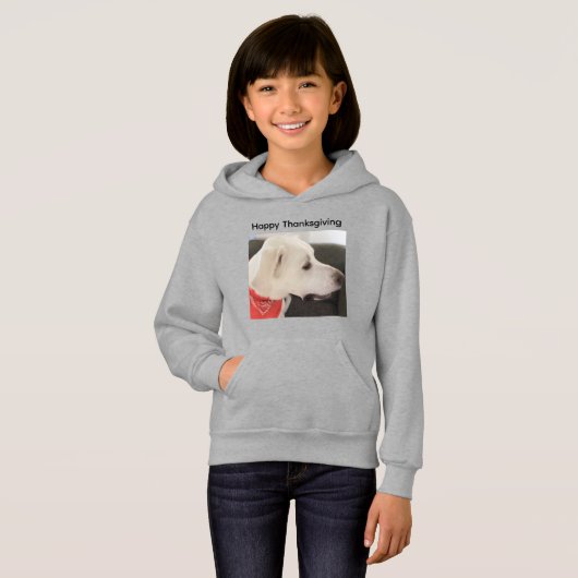 Chien blanc mignon chien Thanksgiving Sweat - shir (Devant entier)