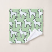 Chien blanc Mint Green (Gant de toilette)