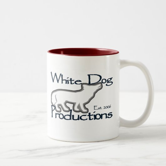 Chien blanc - tasse de 2 tons (rouge) (Droit)