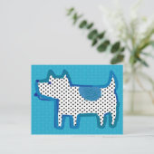 "chien bleu" peinture numérique Carte postale (Debout devant)