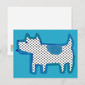 "chien bleu" peinture numérique Carte postale (Devant / Derrière)