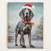 Chien Bluetick Coonhound dans la neige de Noël (Devant)
