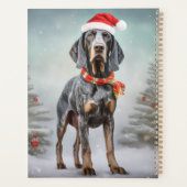 Chien Bluetick Coonhound dans la neige de Noël (Dos)