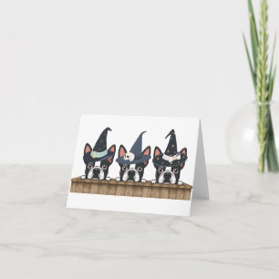 Chien Boston Terrier Halloween amusant Carte de no
