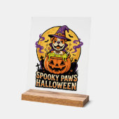 Chien bouledogue Halloween nuit citrouille (Angle)