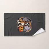 Chien Boxer Halloween Citrouille Sublimation (Serviette à main)