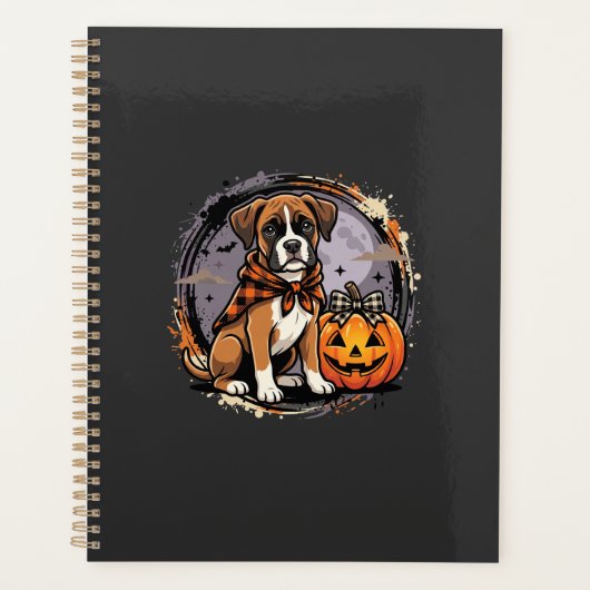 Chien Boxer Halloween Citrouille Sublimation (Devant)