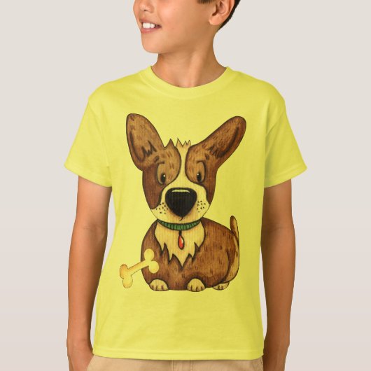 Chien Boys T-shirt jaune (Devant)