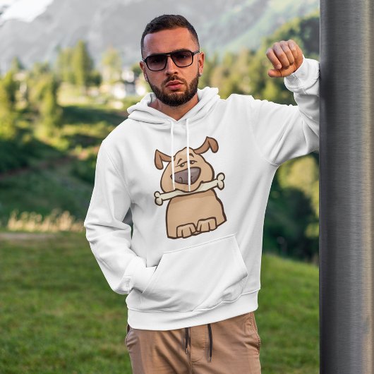 Chien Brown Avec Un Sweat - shirt à capuche Os