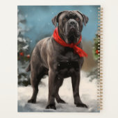Chien Cane Corso dans la neige de Noël (Dos)