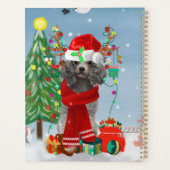 Chien caniche avec cadeaux de Noël (Dos)