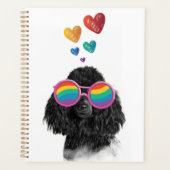 Chien Caniche avec coeurs Saint-Valentin (Devant)