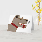Chien carte d'anniversaire (Fleur jaune)