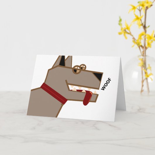 Chien carte d'anniversaire (Fleur jaune)