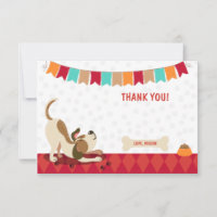 Chien Carte de remerciements Paw-Ty Cravate garçon