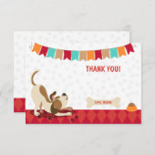 Chien Carte de remerciements Paw-Ty Cravate garçon (Devant / Derrière)