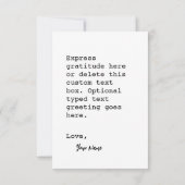 Chien Carte de remerciements, Salutation personnal (Dos)