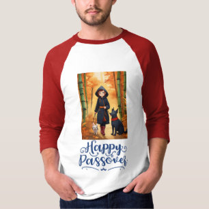 Chien Cartoon Design Mens Manche complète T-shirt