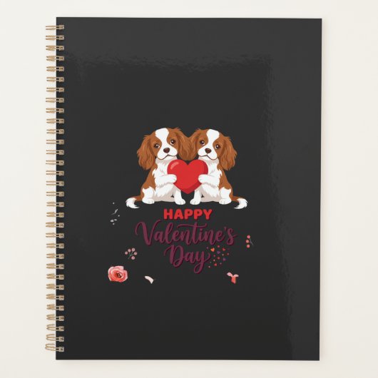 Chien Cavalier King Fleuris Joyeuse Saint-Valentin (Devant)