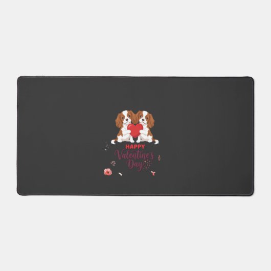 Chien Cavalier King Fleuris Joyeuse Saint-Valentin (Recto)