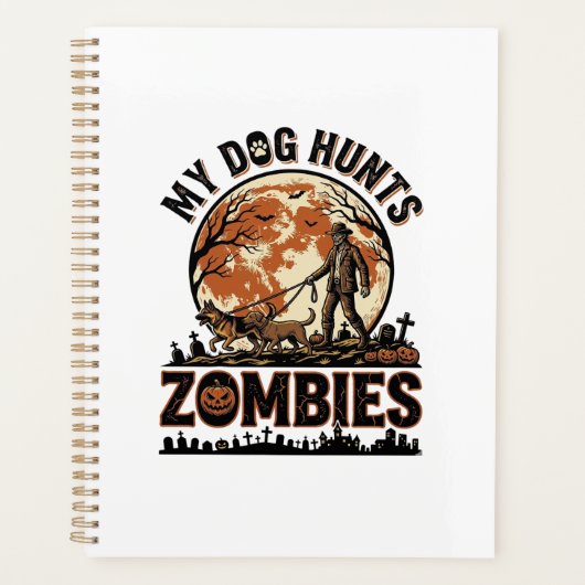 Chien chasse les zombies Conception de vecteur Hal (Devant)