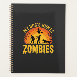 Chien Chasse Les Zombies Design Halloween