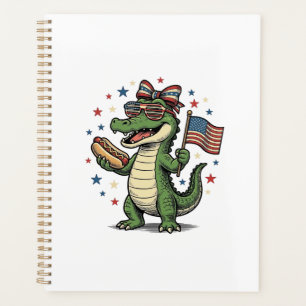 Chien Chaud Alligator Patriotique Chemise Vectorie