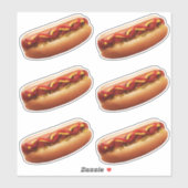 Chien chaud avec sticker en vinyle de râpe (Feuille)