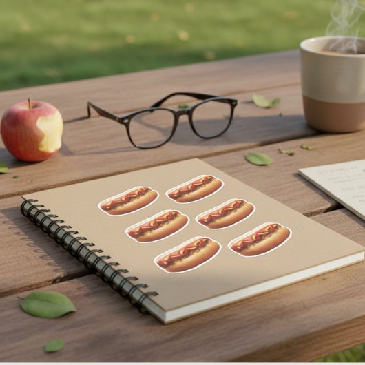 Chien chaud avec sticker en vinyle de râpe