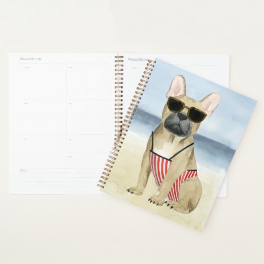 Chien chaud | Chiot En Lunettes De Soleil À La Pla (Devant avec enveloppe)