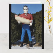 CHIEN CHAUD HOMME drôle CARTE DE SALUT D'ANNIVERSA (Fleur jaune)