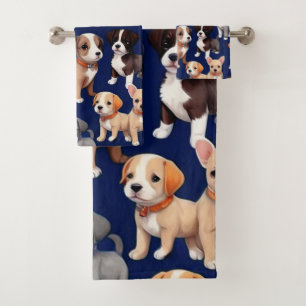 Chien Chien Chien bleu de la marine Design Motif